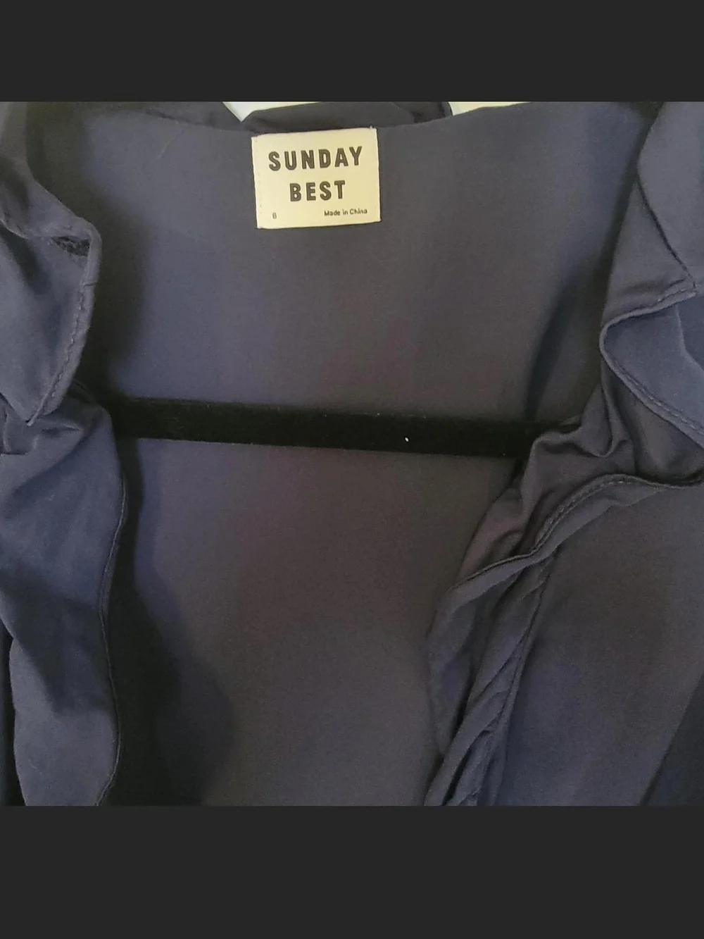 Sunday Best Navy Ruffle Wrap Mini Dress - Picture 4 of 5